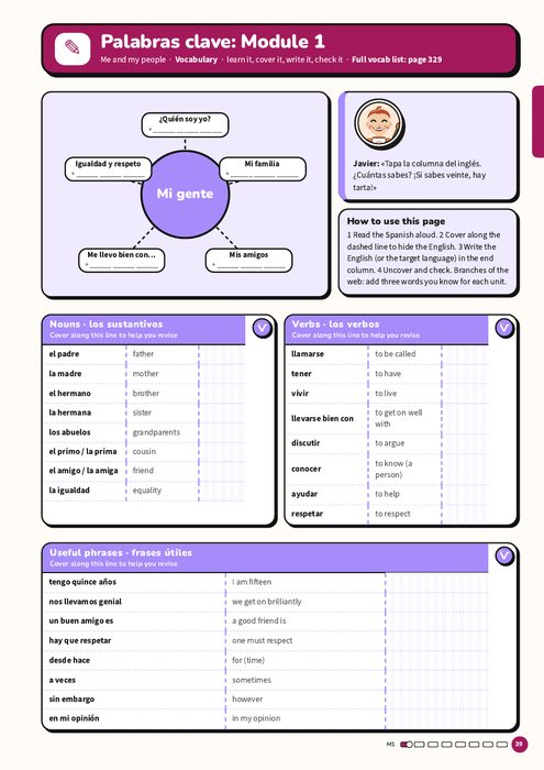 Vocabulary: Module 1 key words
